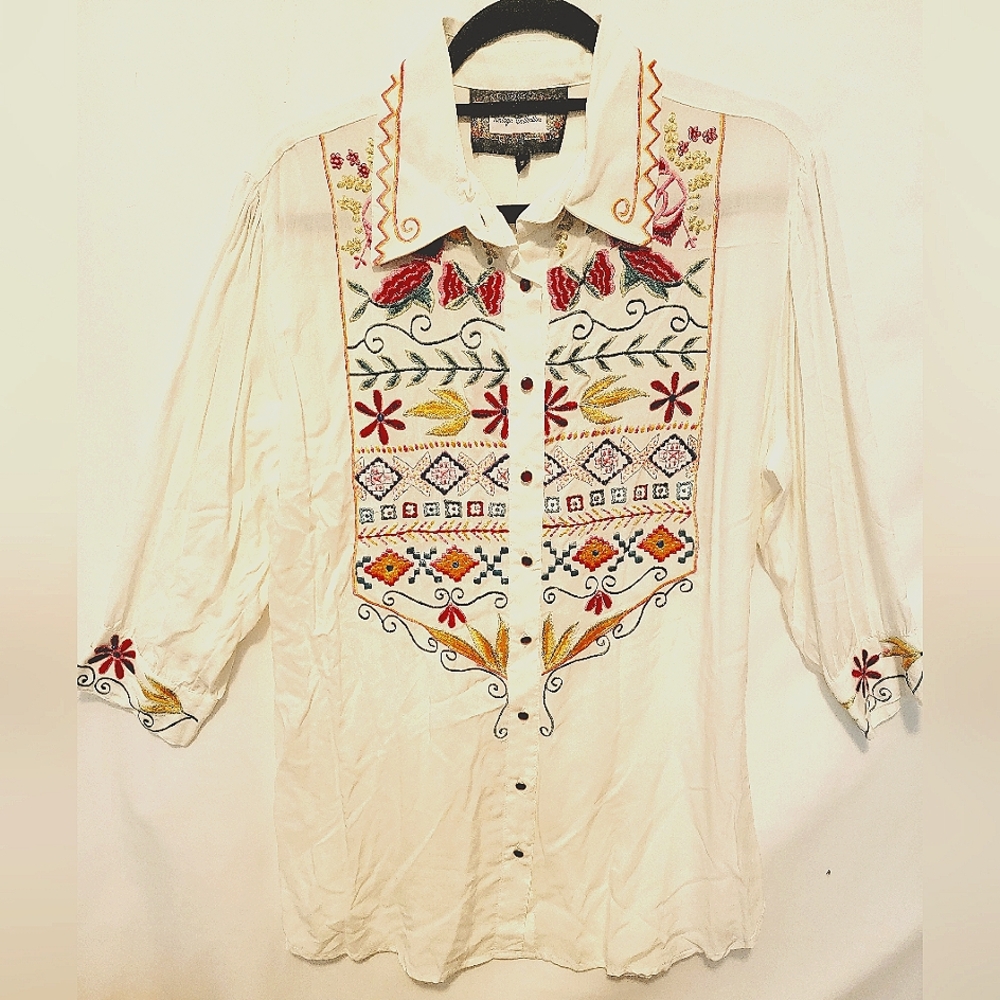 Boho Embroidered Tunic-Johnny Was Style-M-NWT